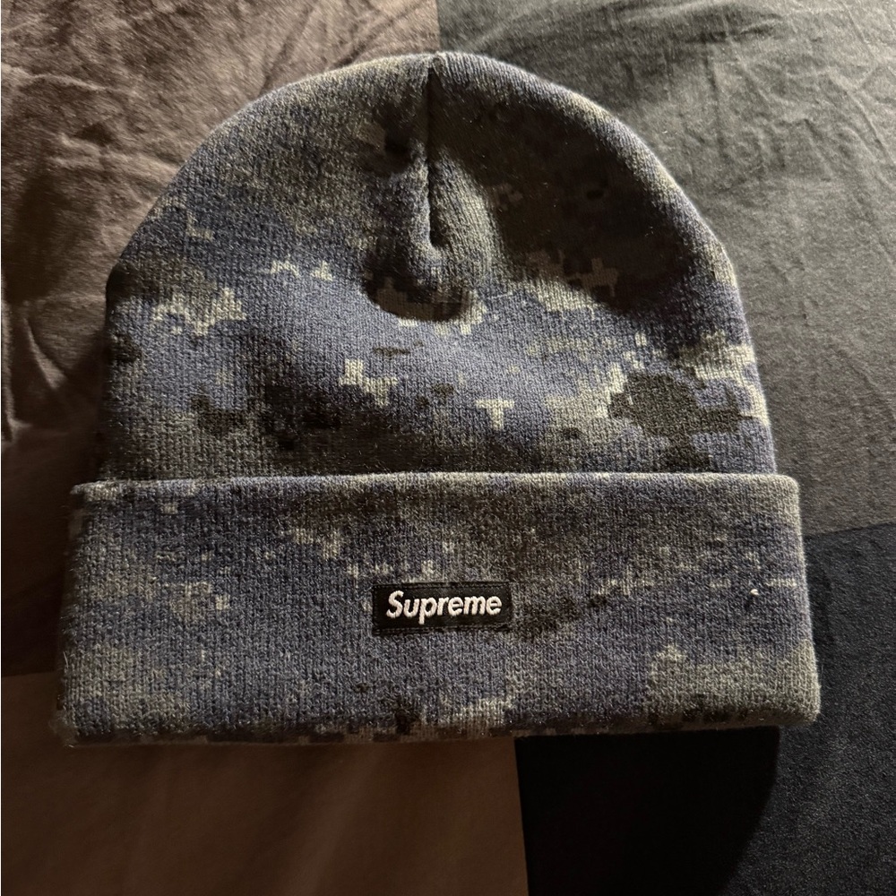 Supreme Digital Camo Beanie - Blue and Gray